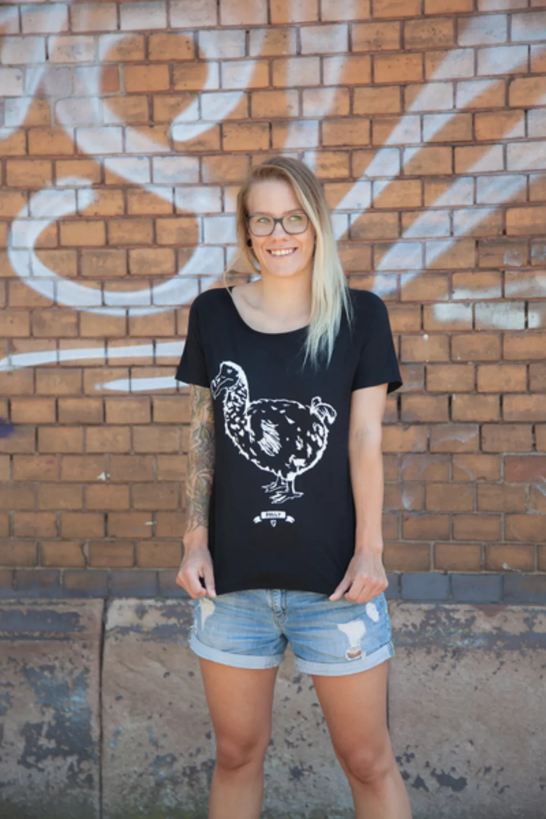 Vogel Dodo Polly - Fair Gehandeltes Frauen T-shirt - Slub Black günstig online kaufen