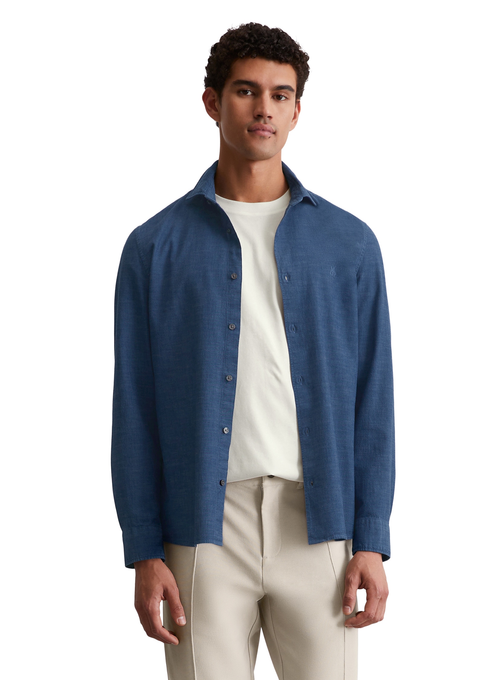 Marc OPolo Langarmhemd "aus leichtem Bio-Baumwoll-Chambray" günstig online kaufen