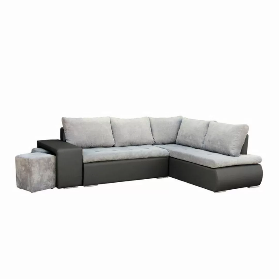 MOEBLO Ecksofa BELGRAD, Eckcouch mit Zwei Hocker Sofa Couch mit Ottomane L- günstig online kaufen