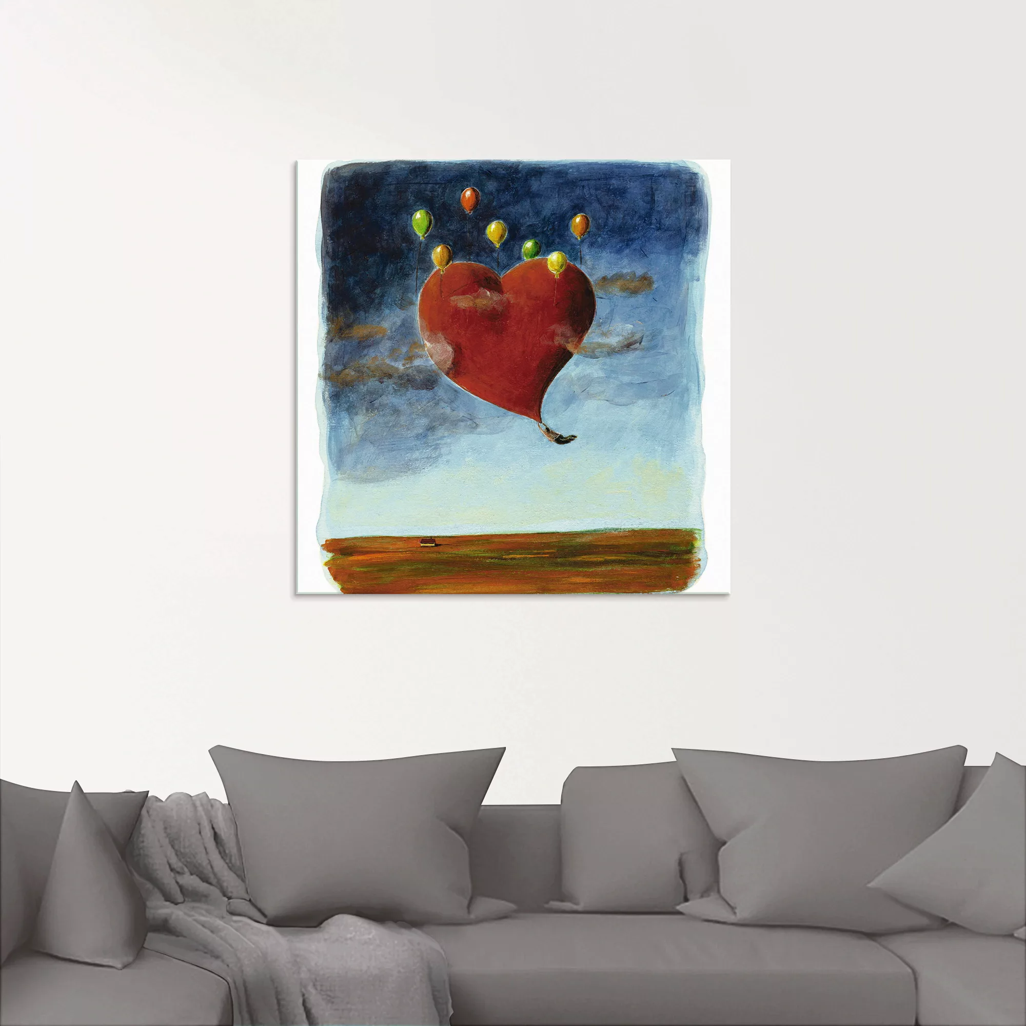 Artland Glasbild "Fliegendes Herz", Herzen, (1 St.) günstig online kaufen