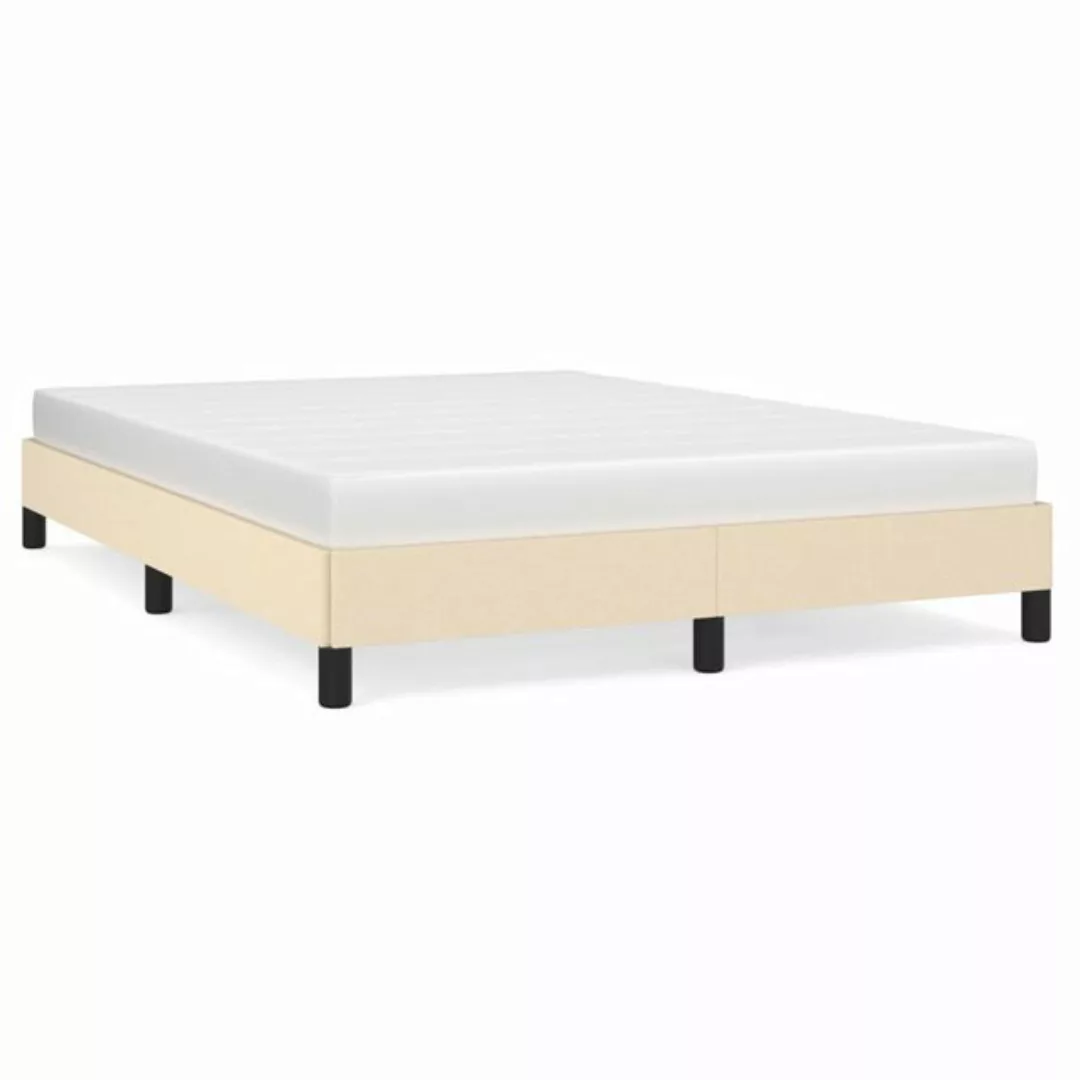 furnicato Bettgestell ohne Matratze Creme 140x190 cm Stoff (1-tlg) günstig online kaufen