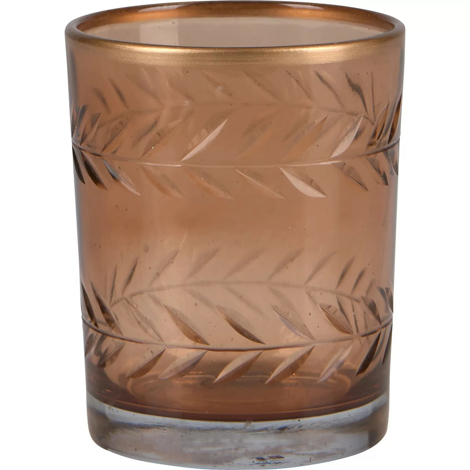 Teelichthalter Desert Flower Glas 9,5 cm x Ø 7,6 cm Braun günstig online kaufen