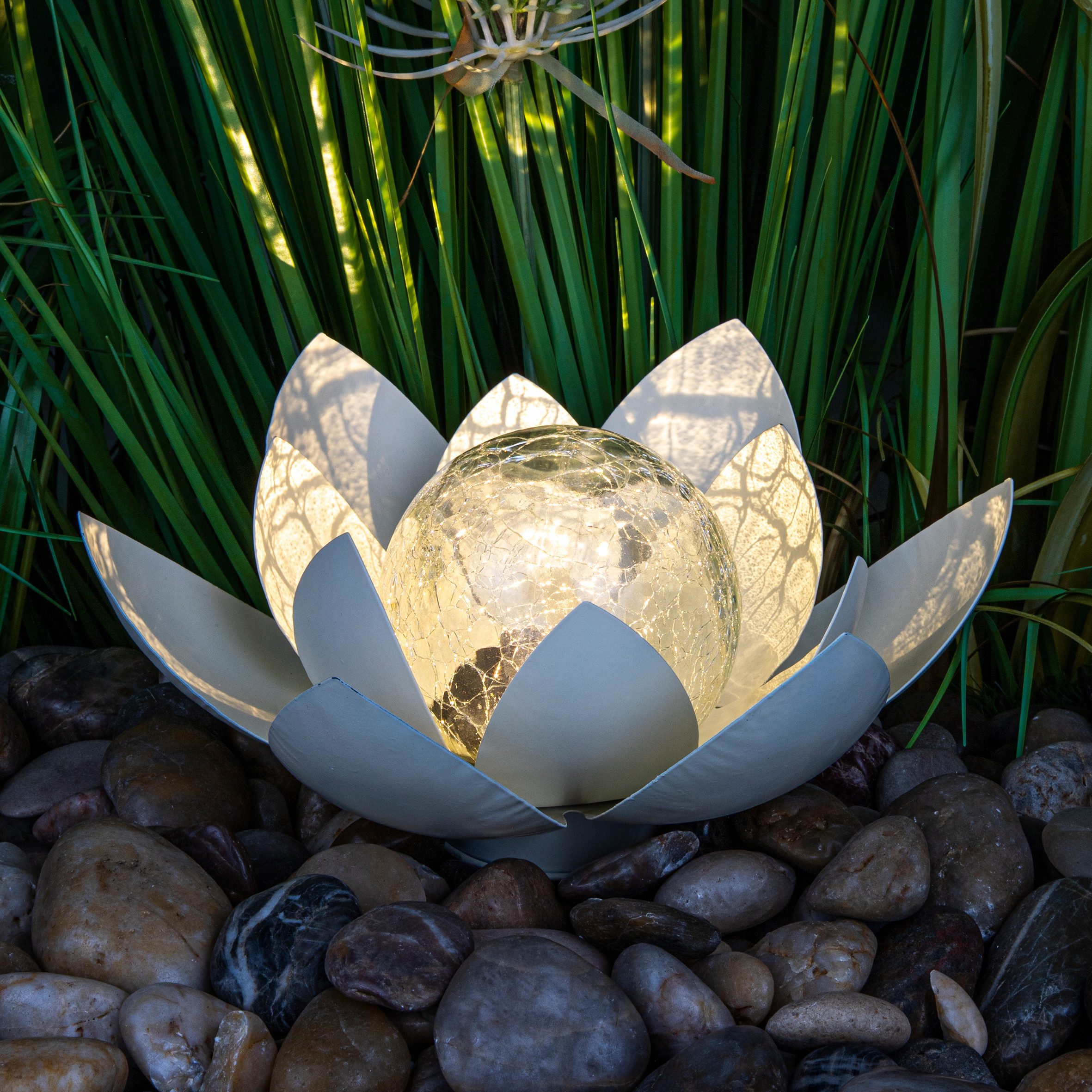 Spetebo LED Solarleuchte LED Solar Lotusblüte günstig online kaufen