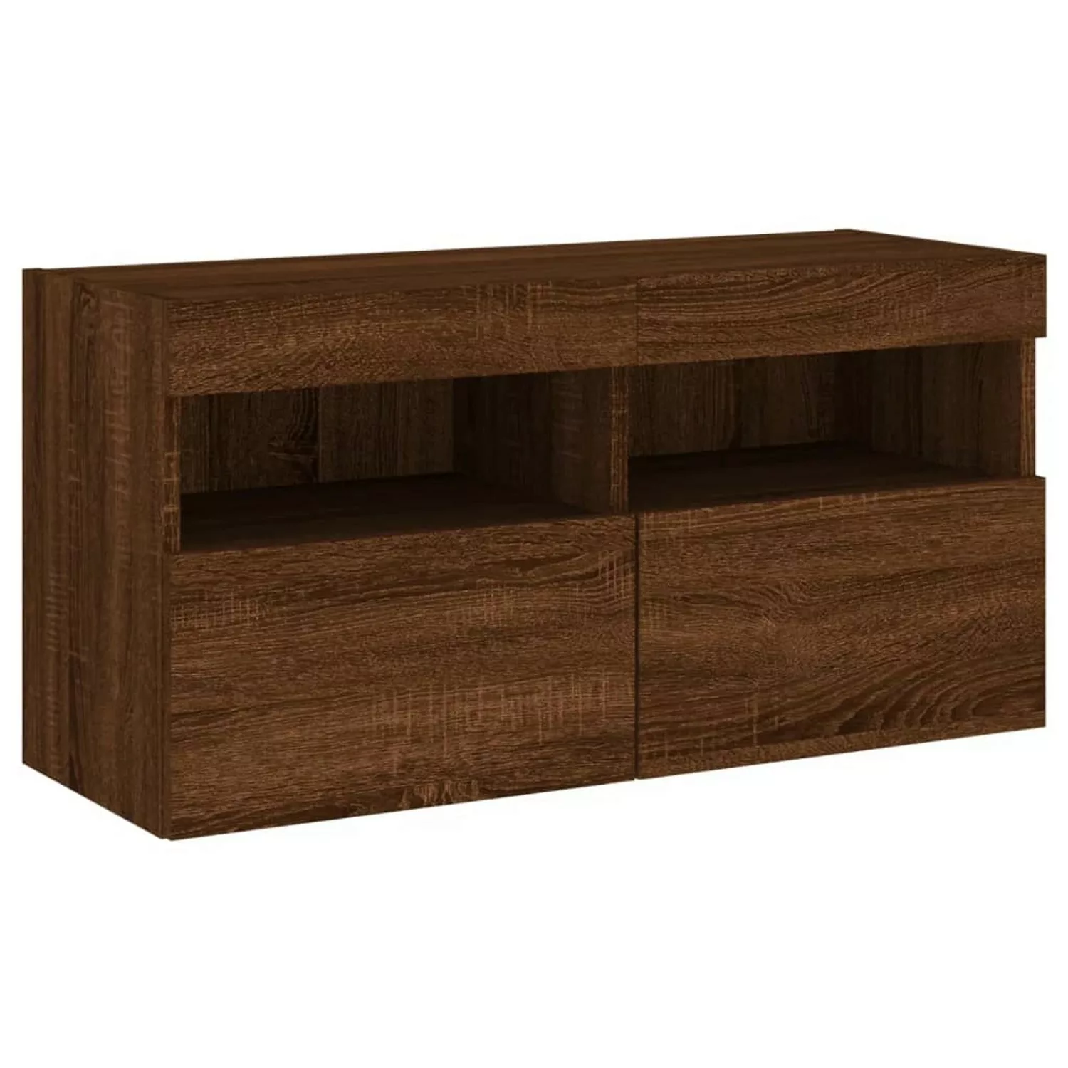 VidaXL TV-Wandschrank mit LED-Leuchten Braun Eichen-Optik 80x30x40 cm günstig online kaufen