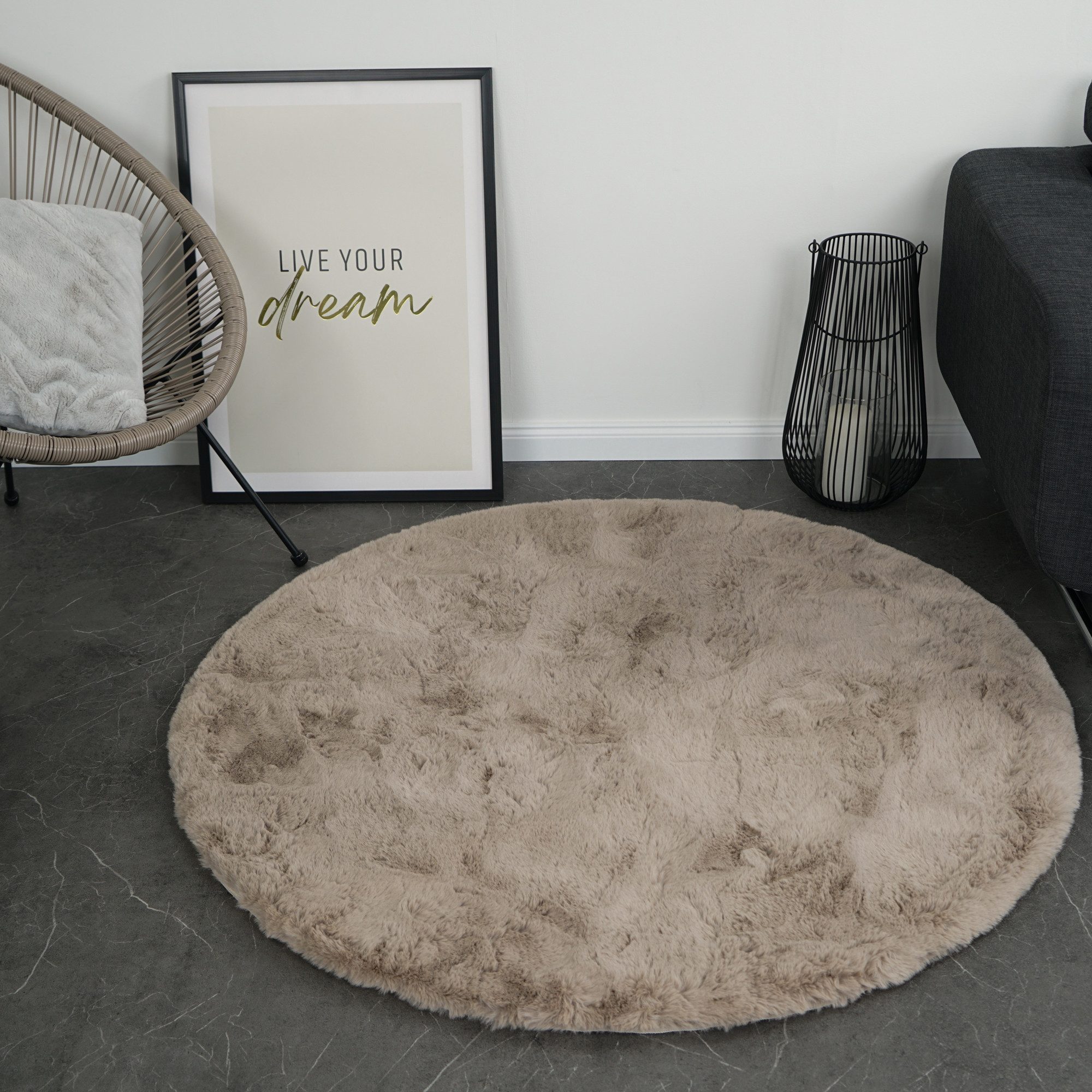 Consilio Concept Fellteppich Teppich Hasenfell Imitat günstig online kaufen