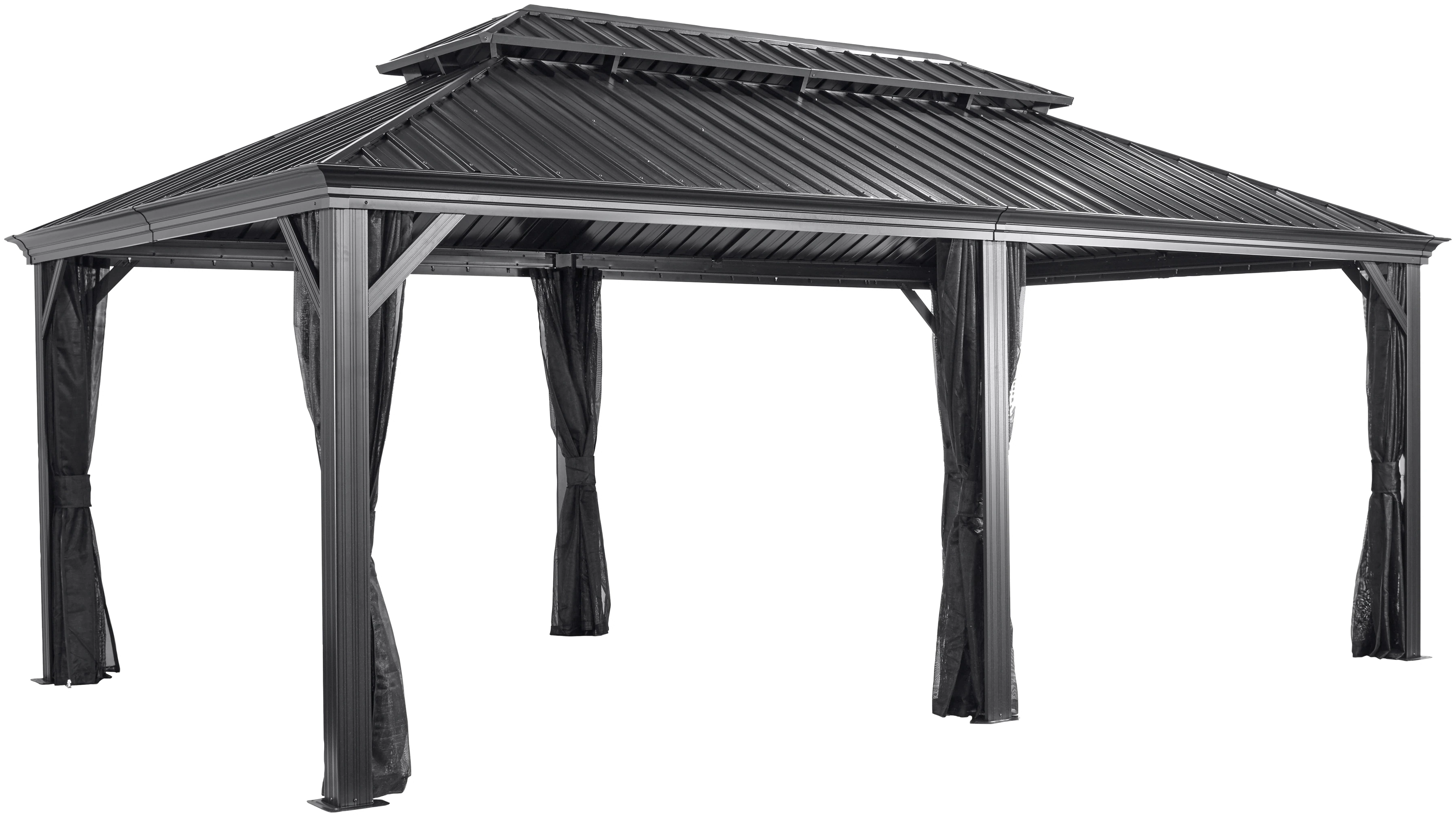 Sojag Pavillon Messina anthrazit Aluminium B/H/L: ca. 363x307x598 cm günstig online kaufen