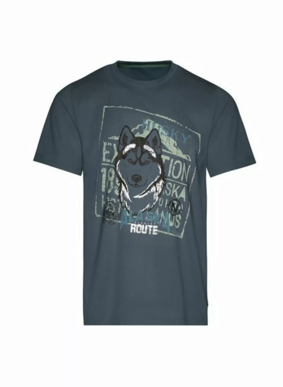 Trigema T-Shirt TRIGEMA T-Shirt mit großem Husky-Printmotiv (1-tlg) günstig online kaufen