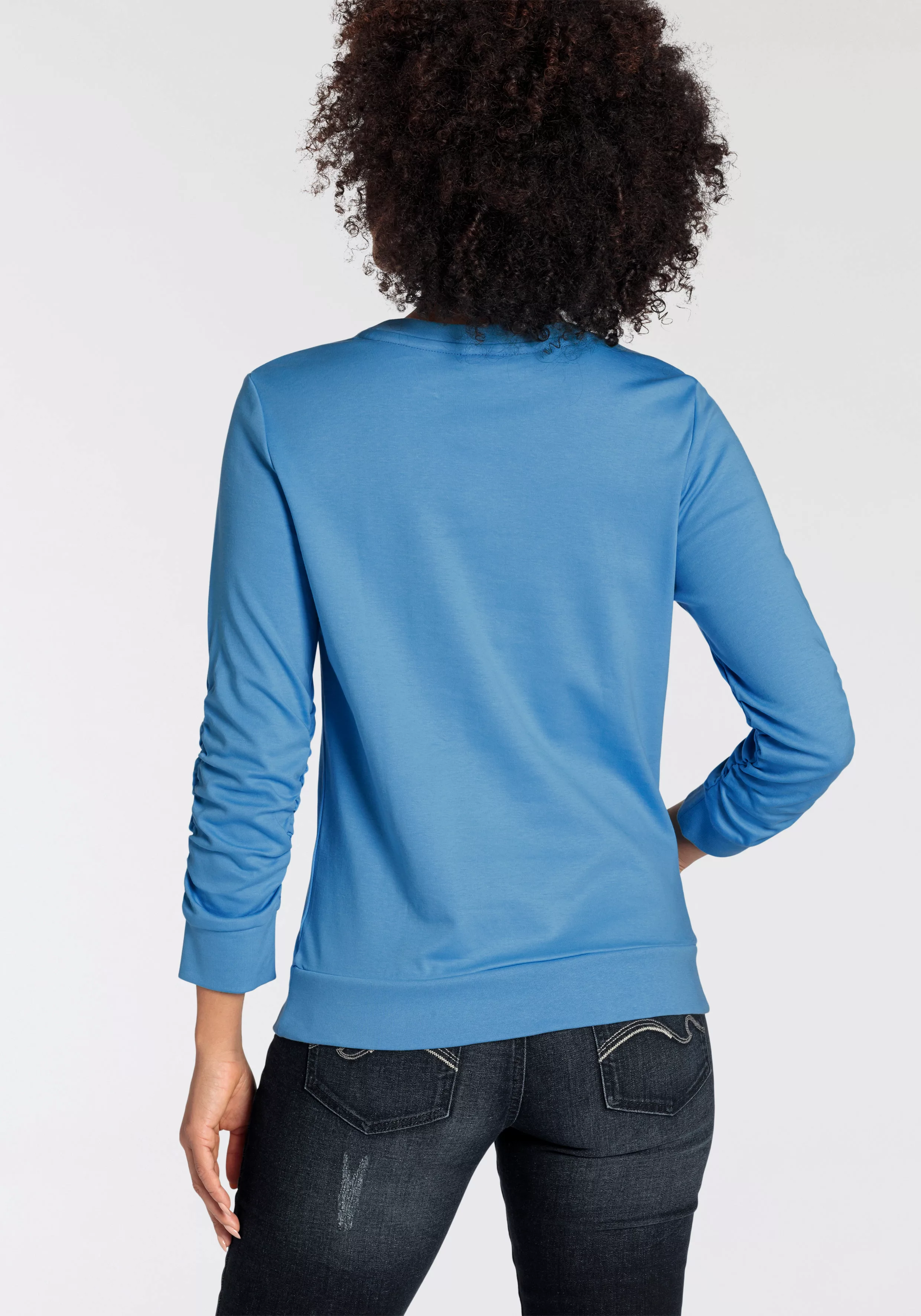 KangaROOS Sweatshirt mit Raffung am Ärmel und Marken-Logo-Print - NEUE-KOLL günstig online kaufen