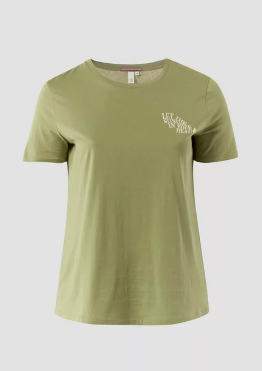 QS Kurzarmshirt T-Shirt aus Baumwolle mit Print-Detail günstig online kaufen