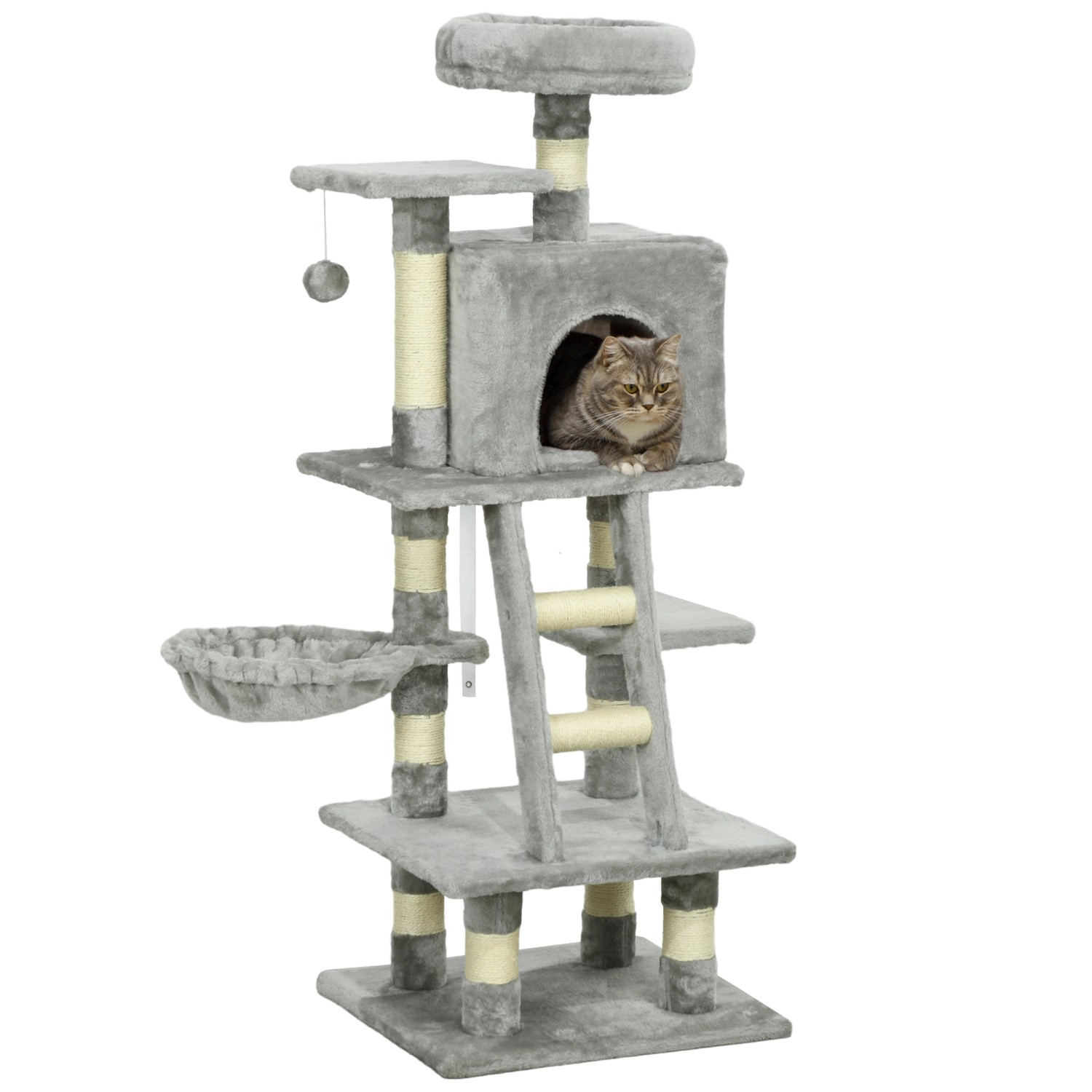 PawHut Kratzbaum Kratzstamm, Katzenkratzbaum mit Katzenbett, günstig online kaufen