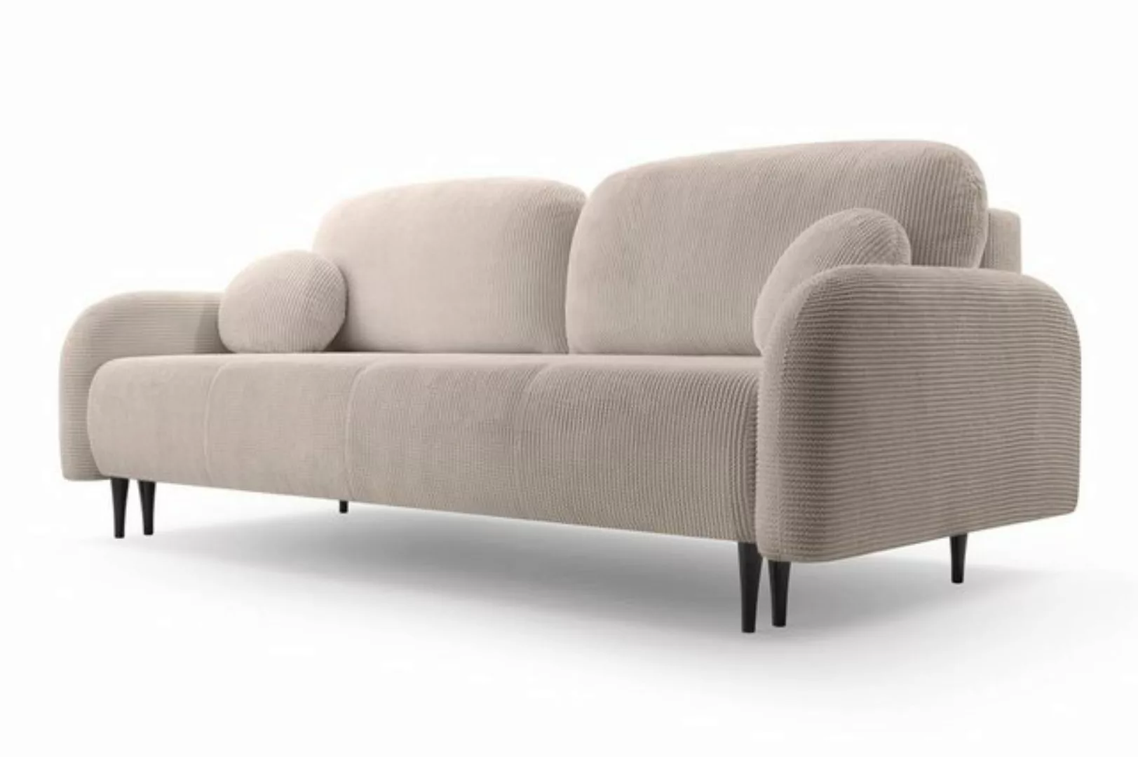 Compleo Schlafsofa mit Bettkasten CLOUD, Modern Wohnzimmer, Cordstoff, Sofa günstig online kaufen