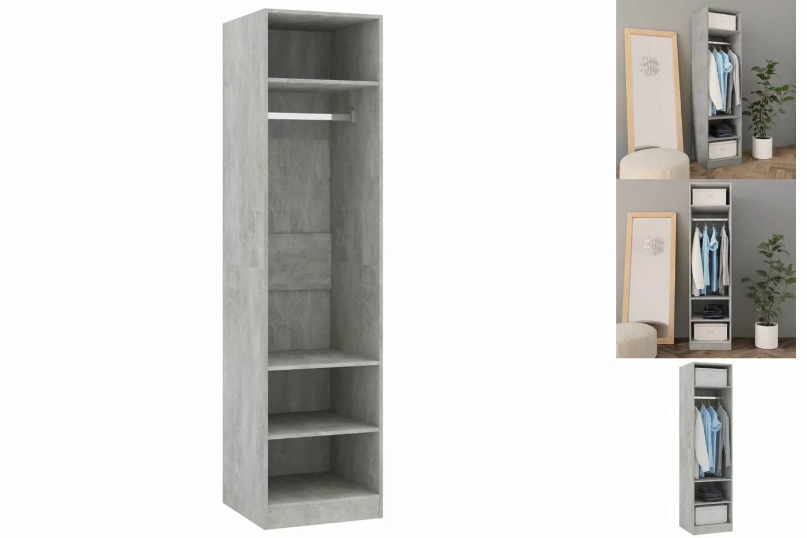 vidaXL Kleiderschrank Kleiderschrank Betongrau 5050200 cm Spanplatte günstig online kaufen