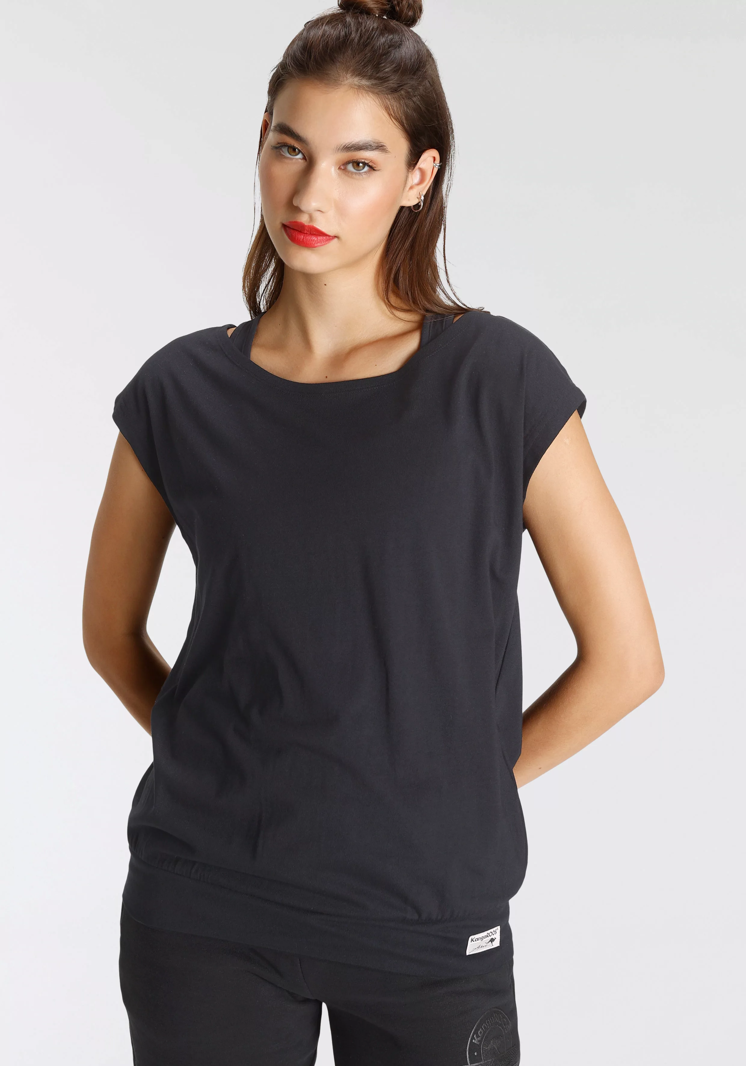 KangaROOS Kurzarmshirt (2-tlg) kurzärmelig, hüftbedeckende Passform, günstig online kaufen