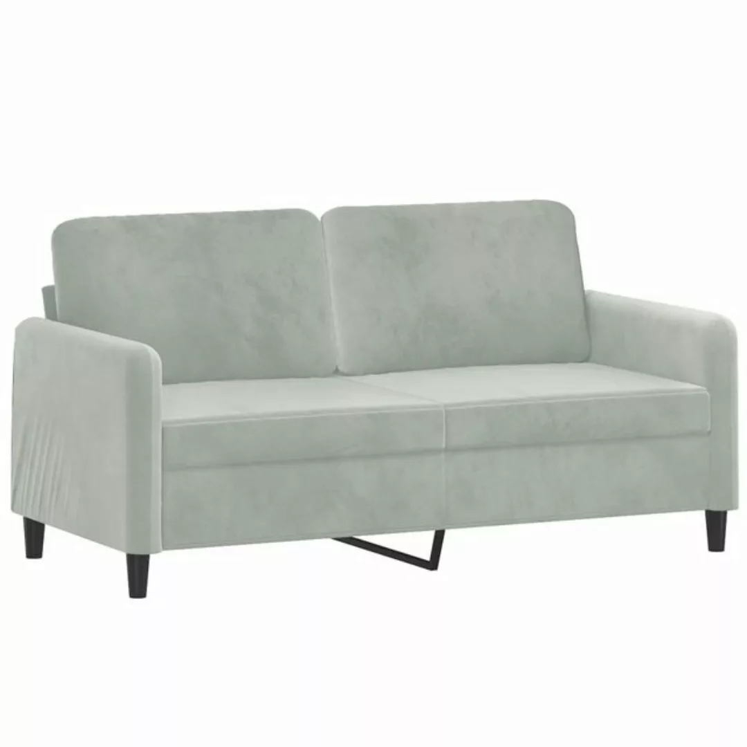 vidaXL Sofa 2-Sitzer-Sofa Hellgrau 140 cm Samt günstig online kaufen