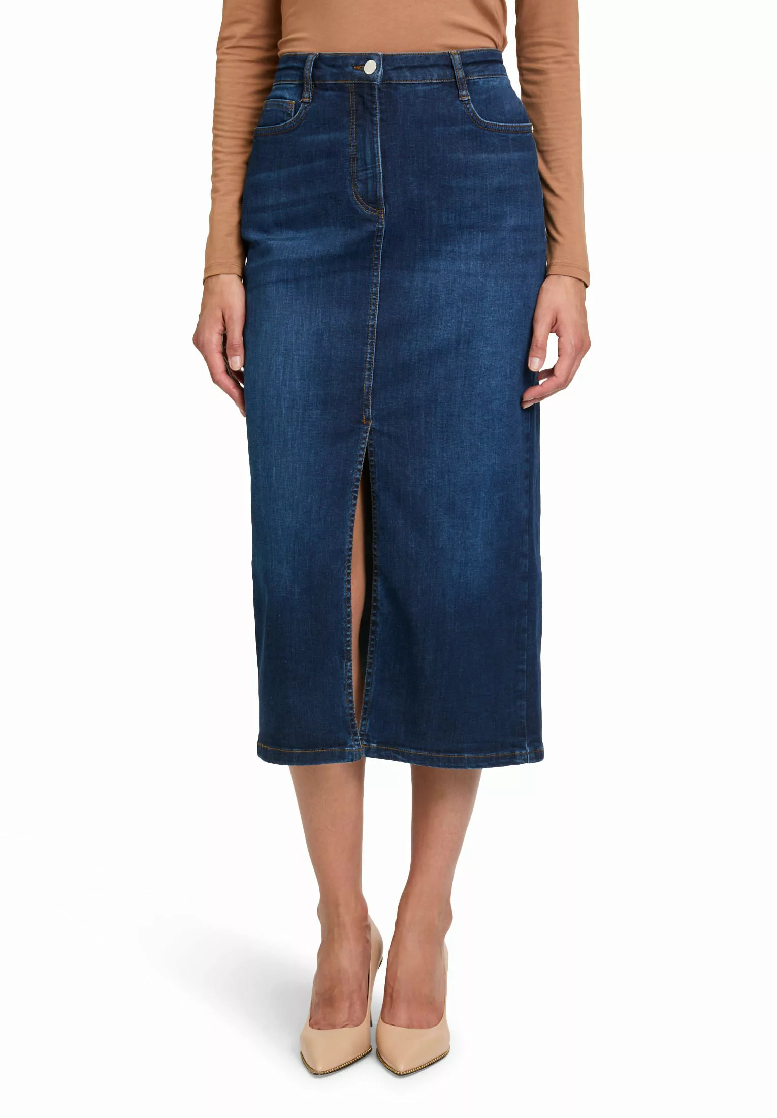 Betty Barclay Midirock "Betty Barclay Jeansrock mit Waschung", Form günstig online kaufen