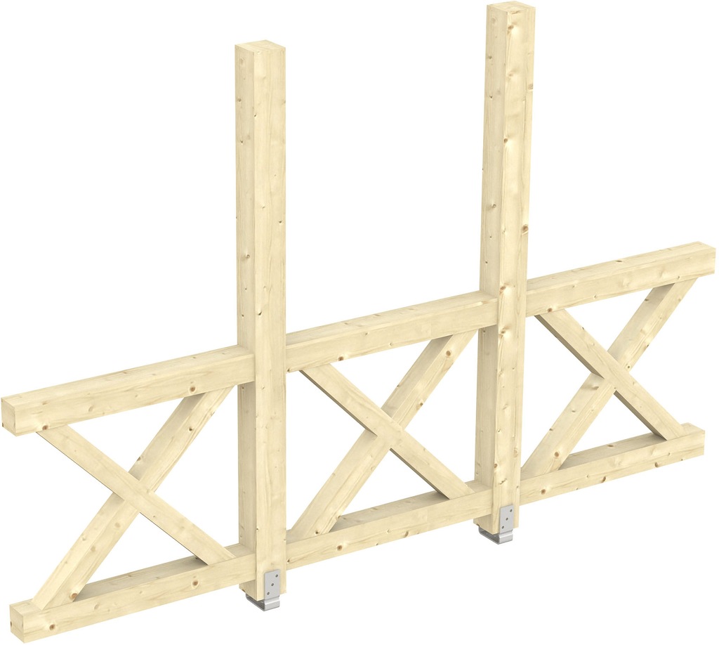 Skan Holz Seitenwand Andreaskreuz (FS) 305 x 210 cm Fichte Natur günstig online kaufen