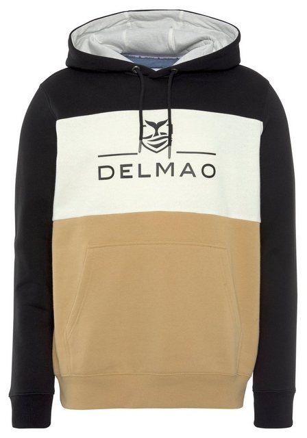 DELMAO Kapuzensweatshirt mit Blockstreifen und Print-NEUE MARKE! günstig online kaufen