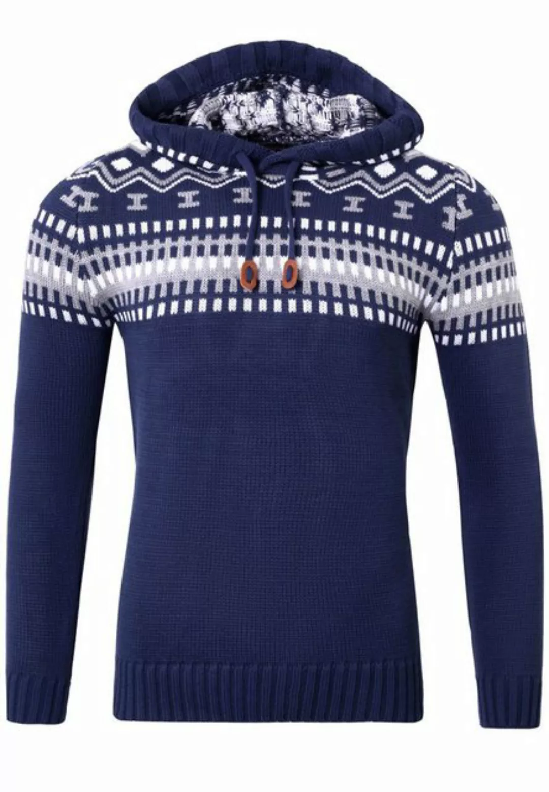 Reslad Strickpullover Reslad Herren Grobstrick Pullover Norweger Winter Kap günstig online kaufen