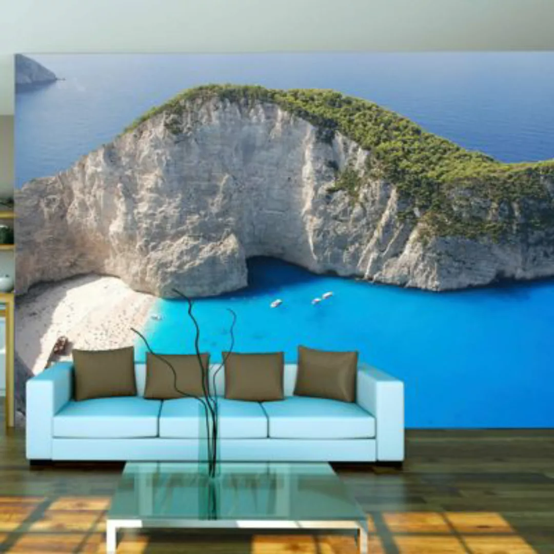 artgeist Fototapete Schiffswrack von Zakynthos mehrfarbig Gr. 200 x 154 günstig online kaufen