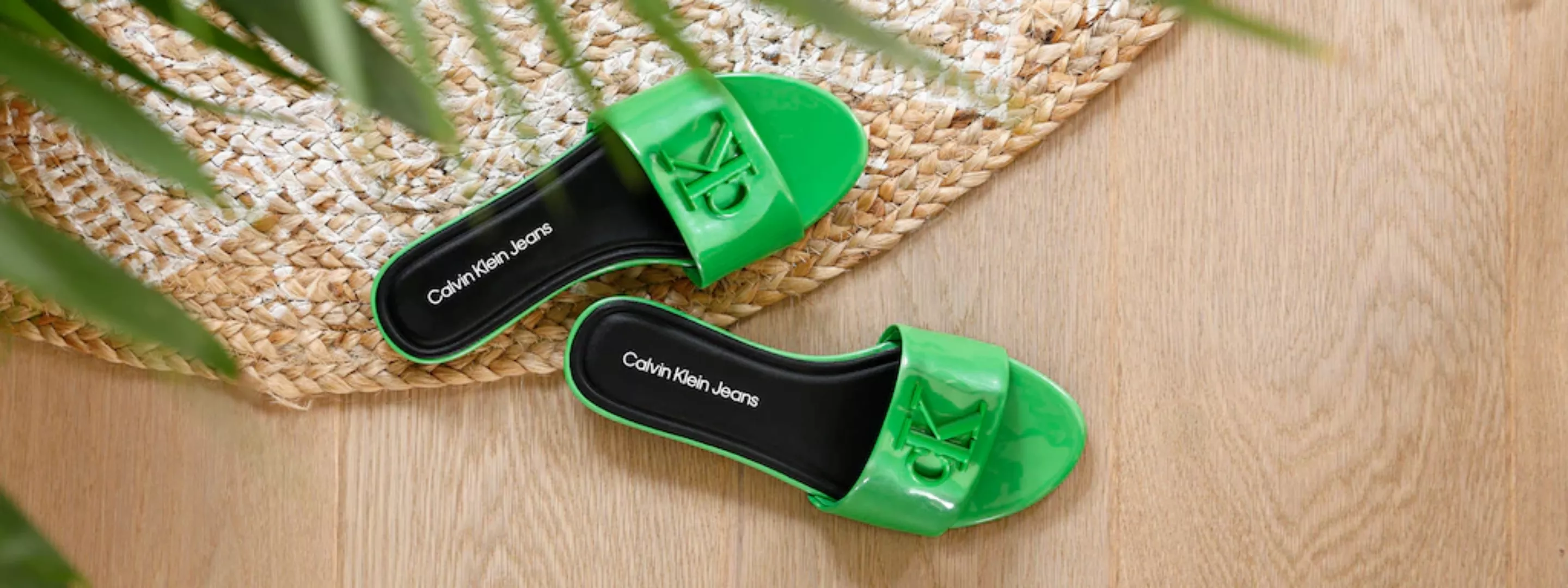 Calvin Klein Jeans  Pantoffeln FLAT SANDAL SLIDE MG MET günstig online kaufen