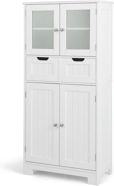 KOMFOTTEU Hochschrank Badkommode mit verstellbaren Regalen, 60x30x128 cm günstig online kaufen