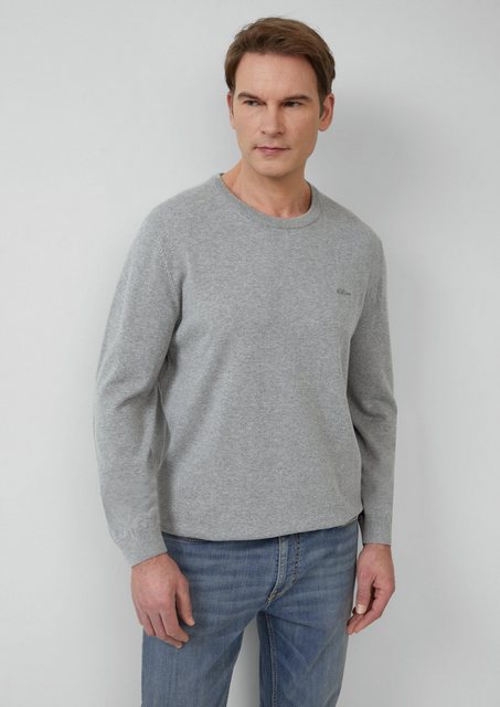 s.Oliver Strickpullover Strickpullover mit Logo-Stickerei Logo günstig online kaufen