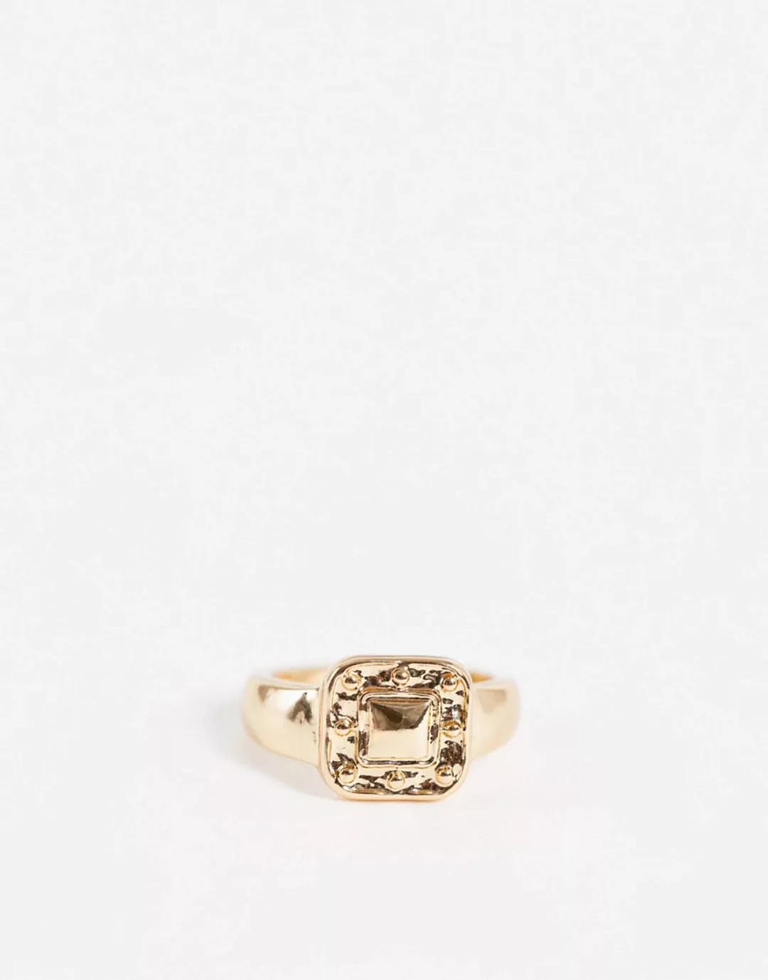 Topshop – Ring für den kleinen Finger mit quadratischem Detail-Goldfarben günstig online kaufen