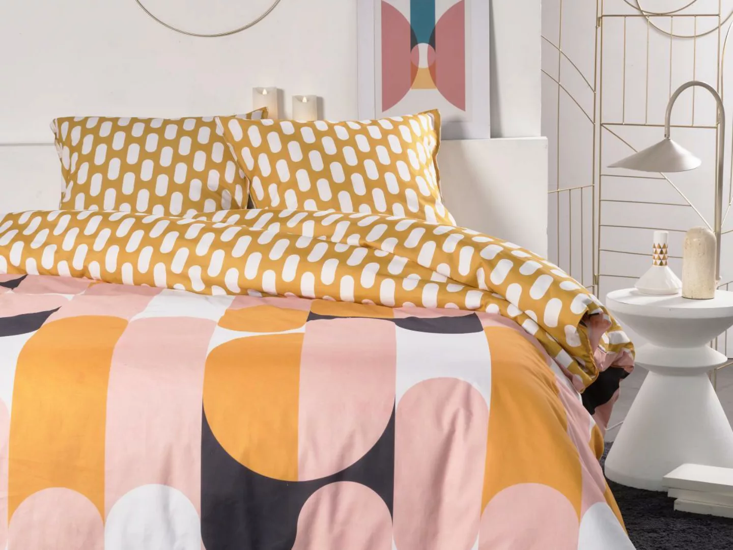 Wendebettwäsche mit geometrischem Muster - Baumwolle 57 Fäden/cm² - Bettdec günstig online kaufen