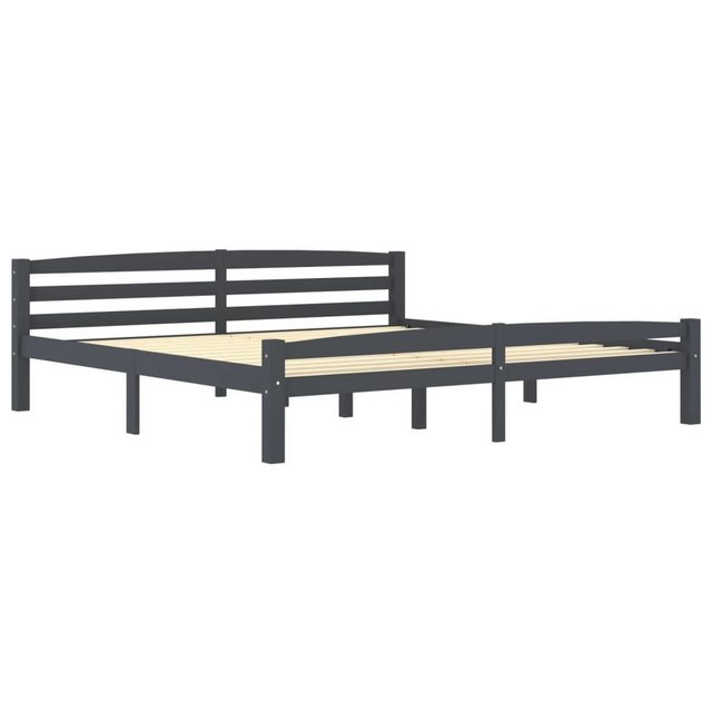 vidaXL Bettgestell Massivholzbett Dunkelgrau Kiefer 200x200 cm Bett Bettges günstig online kaufen