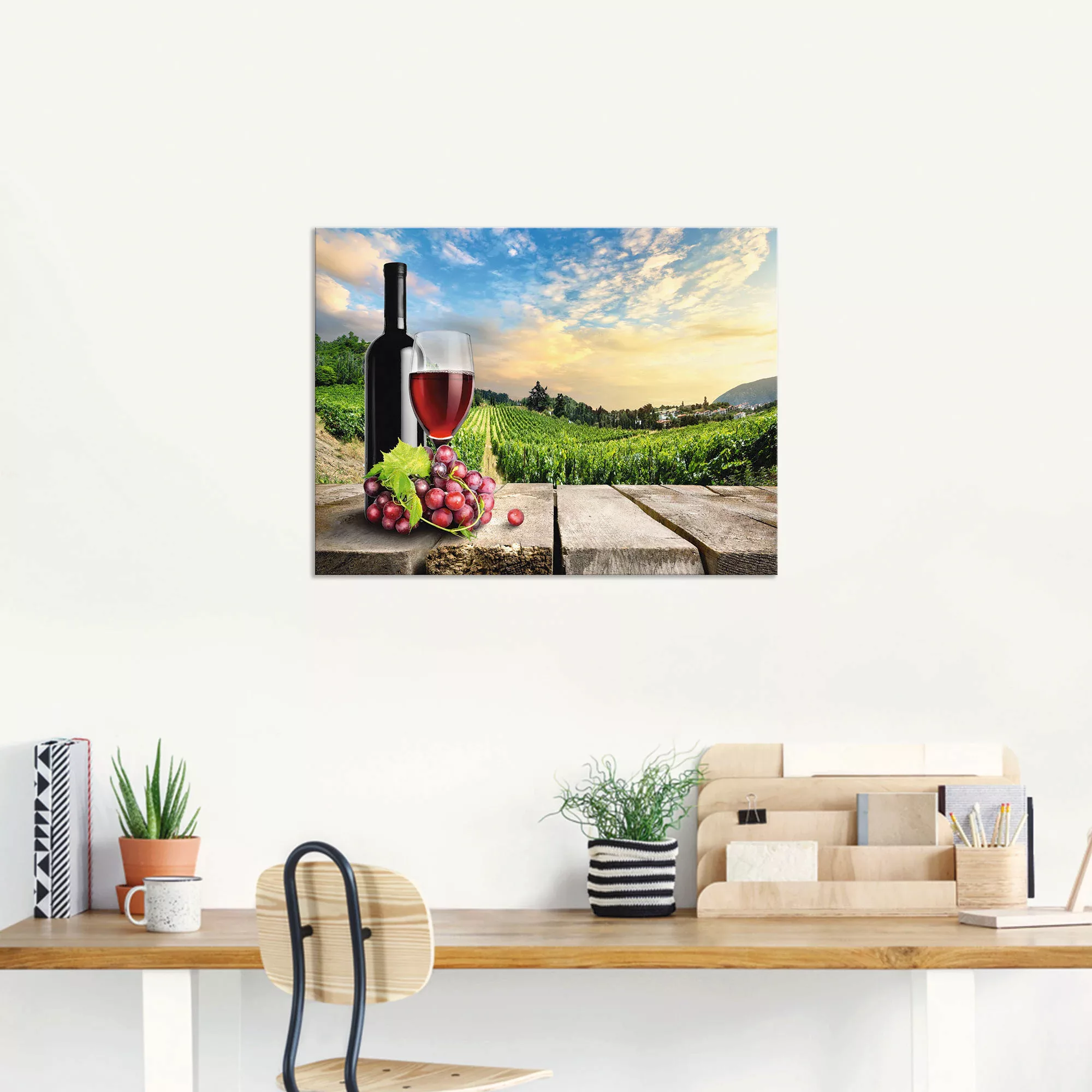 Artland Wandbild "Wein vor Weinbergen", Berge, (1 St.), als Alubild, Outdoo günstig online kaufen