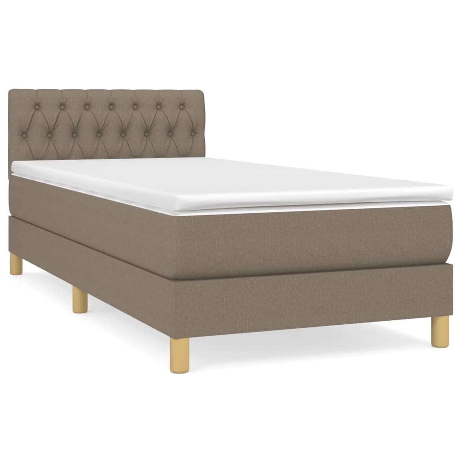 vidaXL Boxspringbett Boxspringbett mit Matratze Taupe 90x200 cm Stoff Bett günstig online kaufen