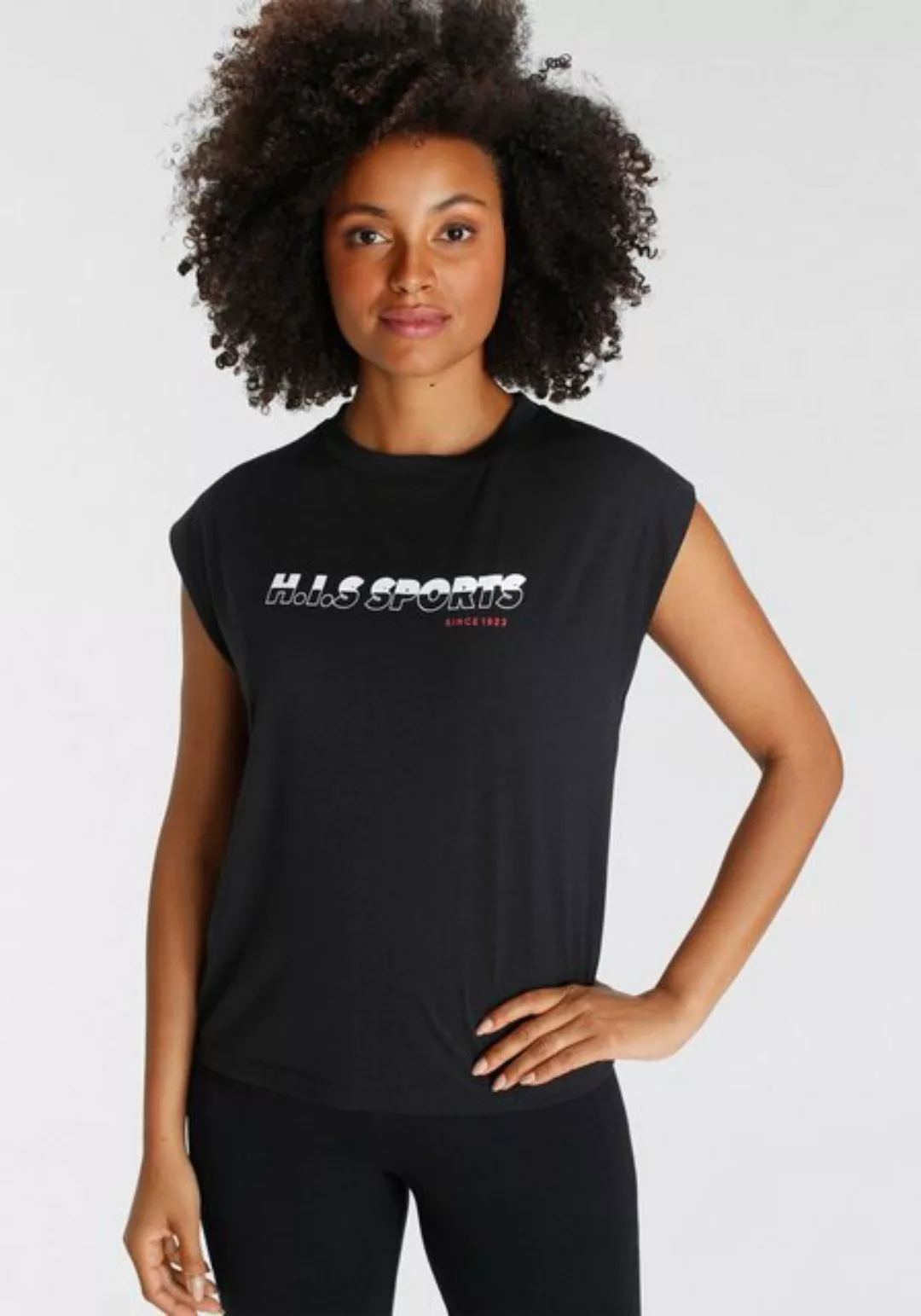H.I.S T-Shirt mit zweifarbigem Logo-Print vorne günstig online kaufen