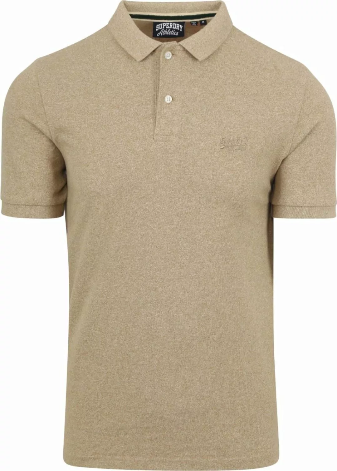 Superdry Classic Poloshirt Melange Beige - Größe M günstig online kaufen