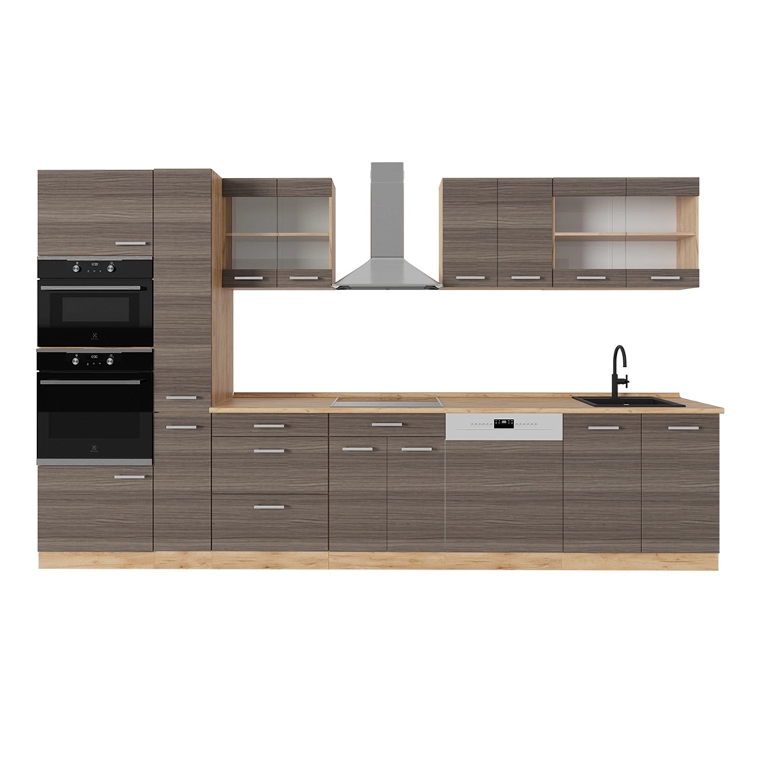 Vicco Küchenzeile R-Line, Edelgrau/Goldkraft Eiche, 350 günstig online kaufen