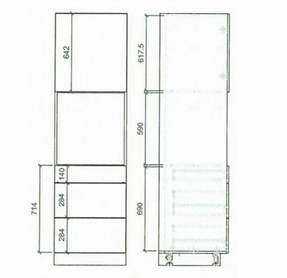 Feldmann-Wohnen Backofenumbauschrank Platinium (1-St) 60cm Front- & Korpusf günstig online kaufen