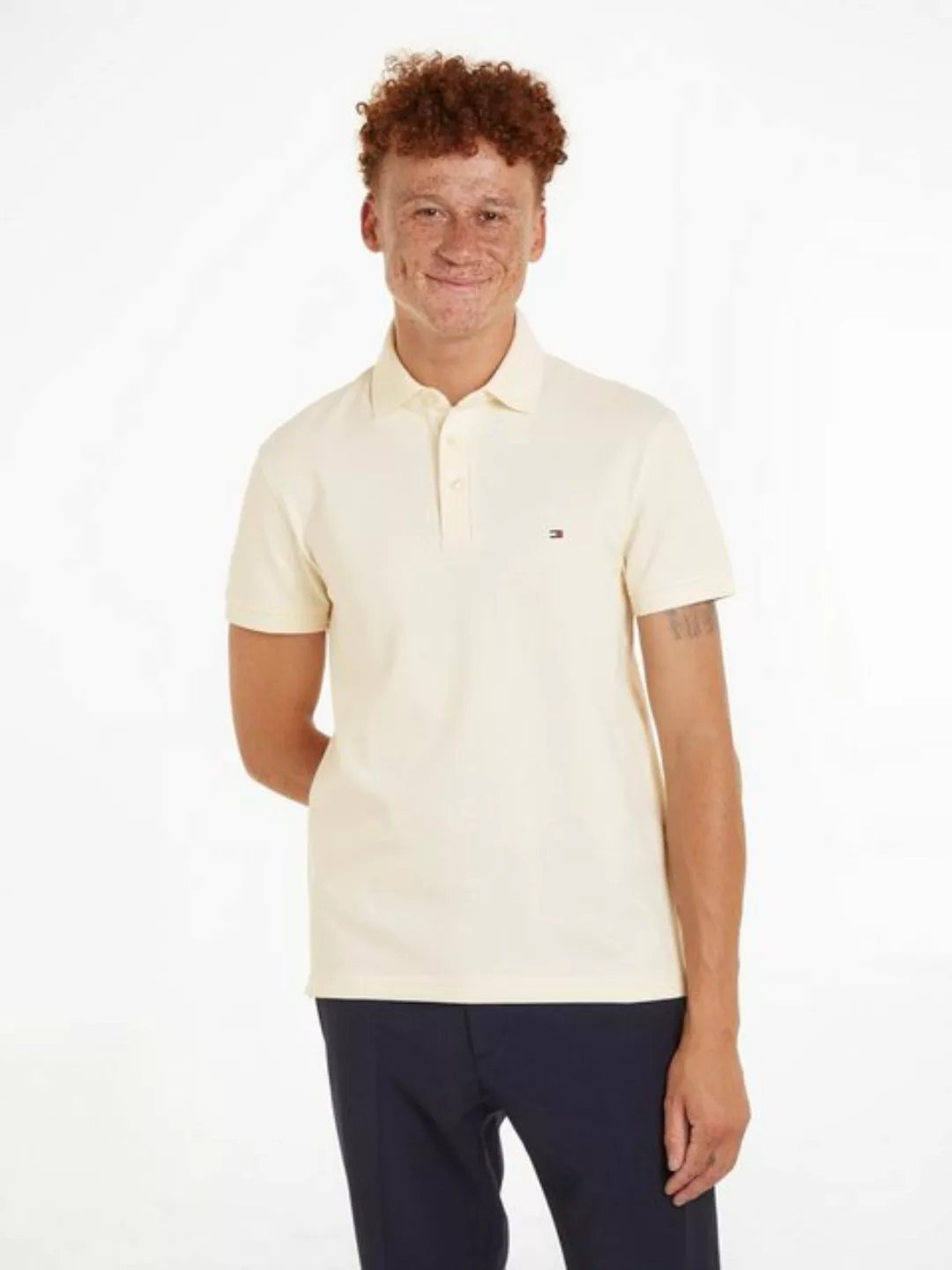 Tommy Hilfiger Poloshirt 1985 SLIM POLO aus leicht strukturiertem Piqué-Mat günstig online kaufen