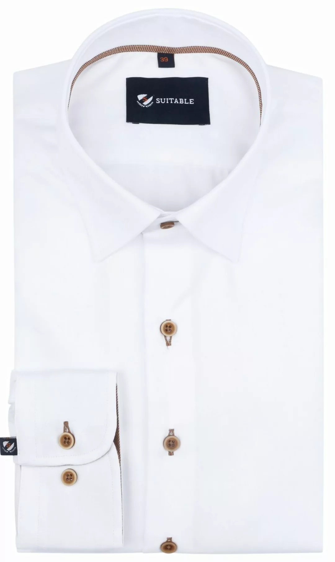Suitable Hemd Twill Weiß - Größe 38 günstig online kaufen