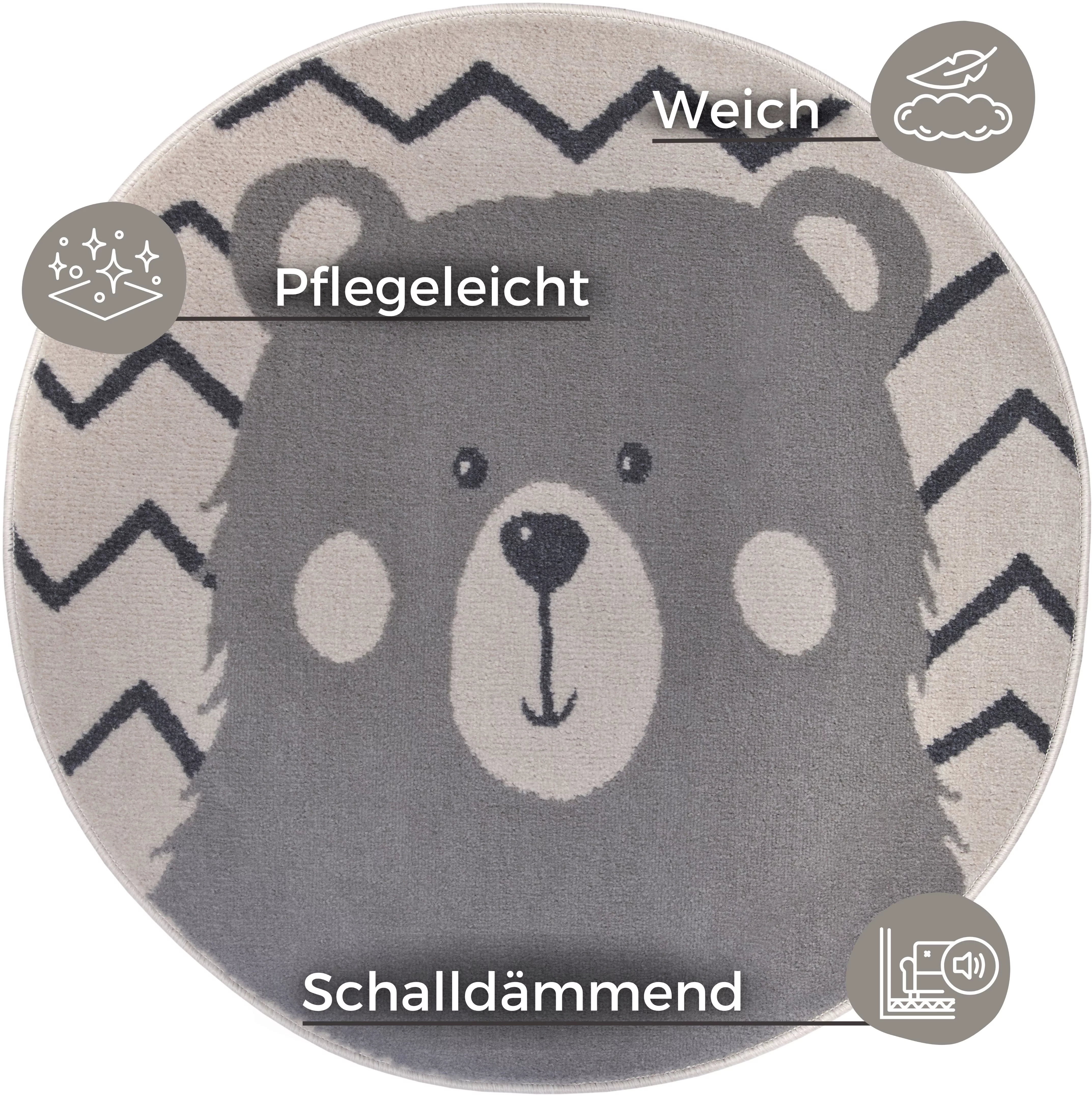 HANSE Home Kinderteppich »Adventures Bear«, rund, 8 mm Höhe, Spielteppich, günstig online kaufen