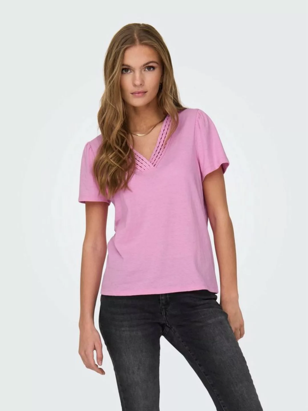 ONLY V-Shirt ONLBENITA S/S V-NECK TOP JRS günstig online kaufen