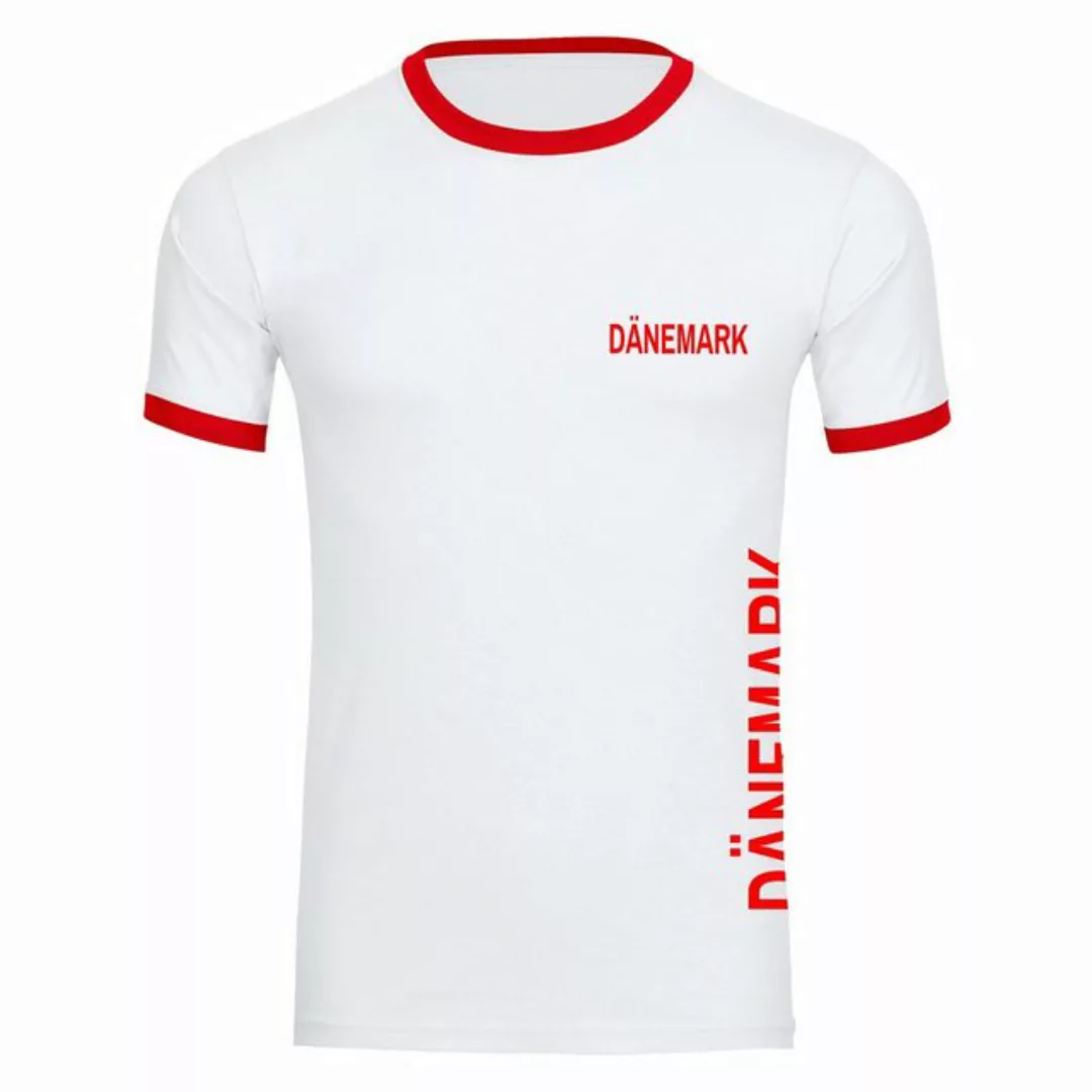 multifanshop T-Shirt Kontrast Dänemark - Brust & Seite - Männer günstig online kaufen