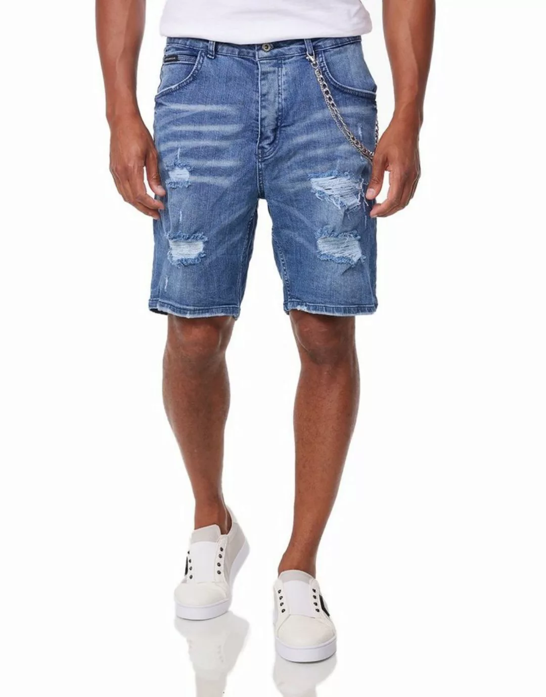 Denim House Jeansbermudas Herren Jeansshorts im Destroyed Look Denim Bermud günstig online kaufen