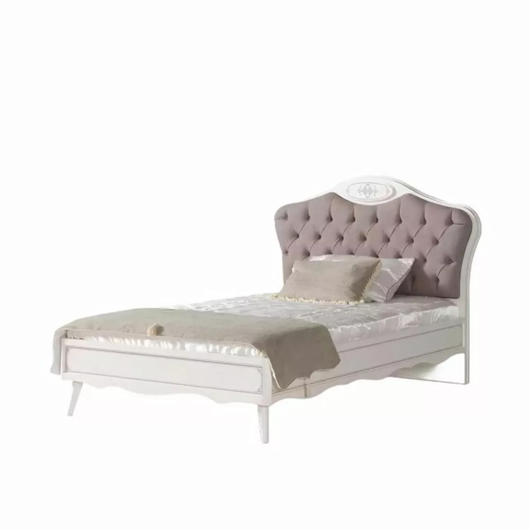 Xlmoebel Bett Bett Chesterfield 100 cm mit Stoffbezug in luxuriösem Grau un günstig online kaufen