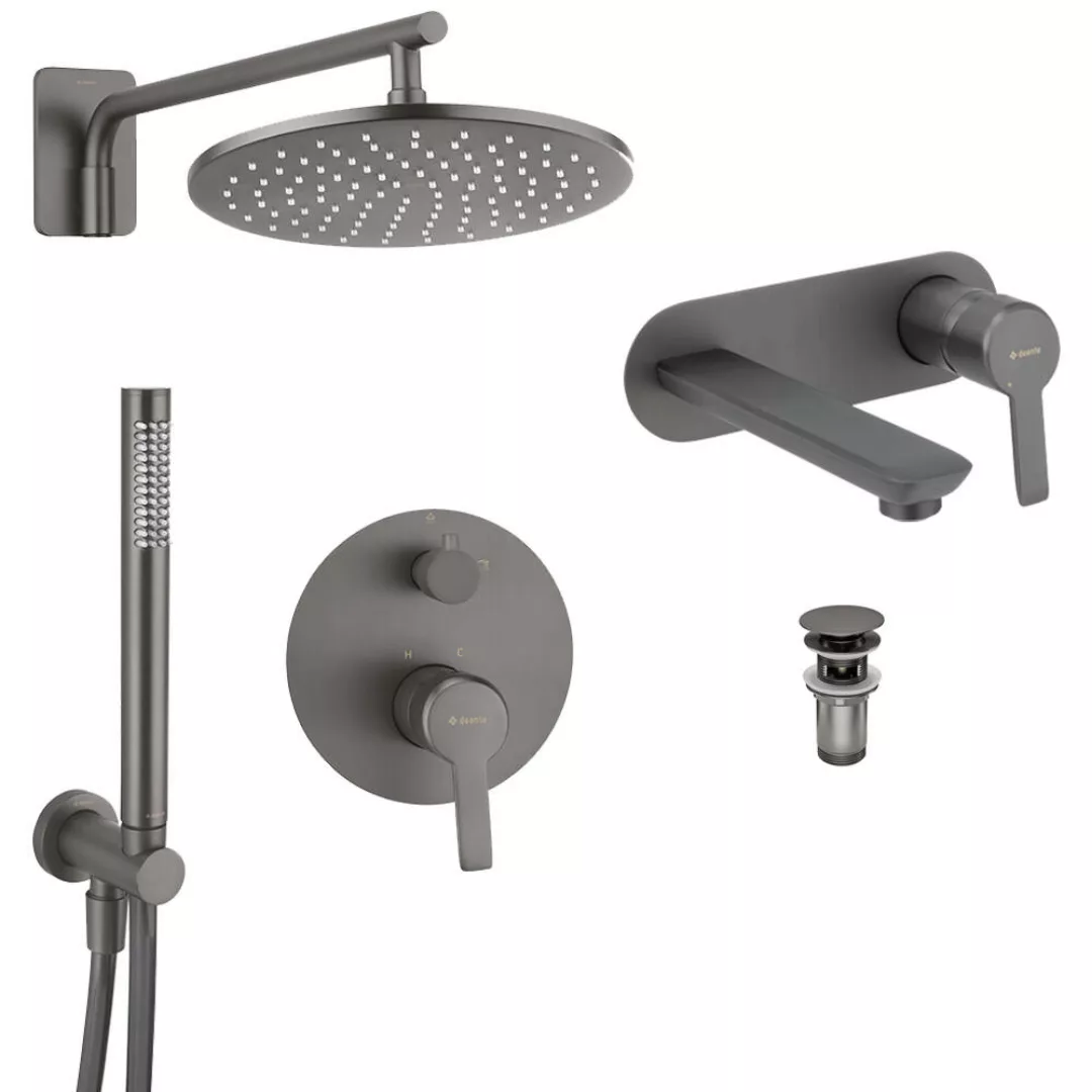 Badezimmer Armaturen Set DEANTE-30 in titanium günstig online kaufen