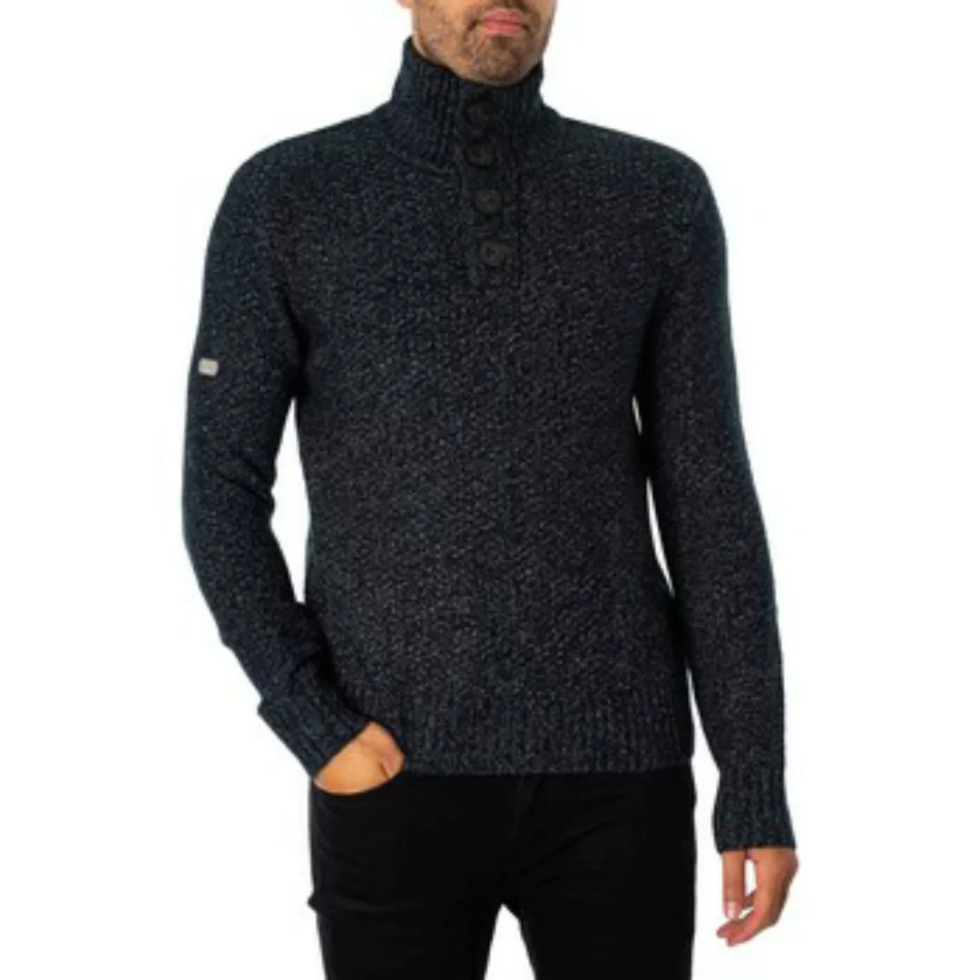 Superdry  Pullover Grober Strickpullover mit hohem Kragen und Knöpfen günstig online kaufen