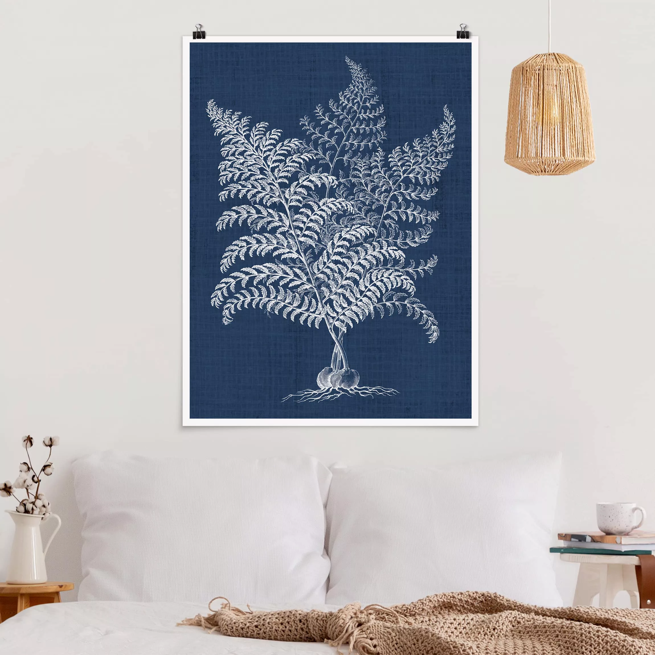 Poster Blumen - Hochformat Denim Pflanzenstudie VI günstig online kaufen