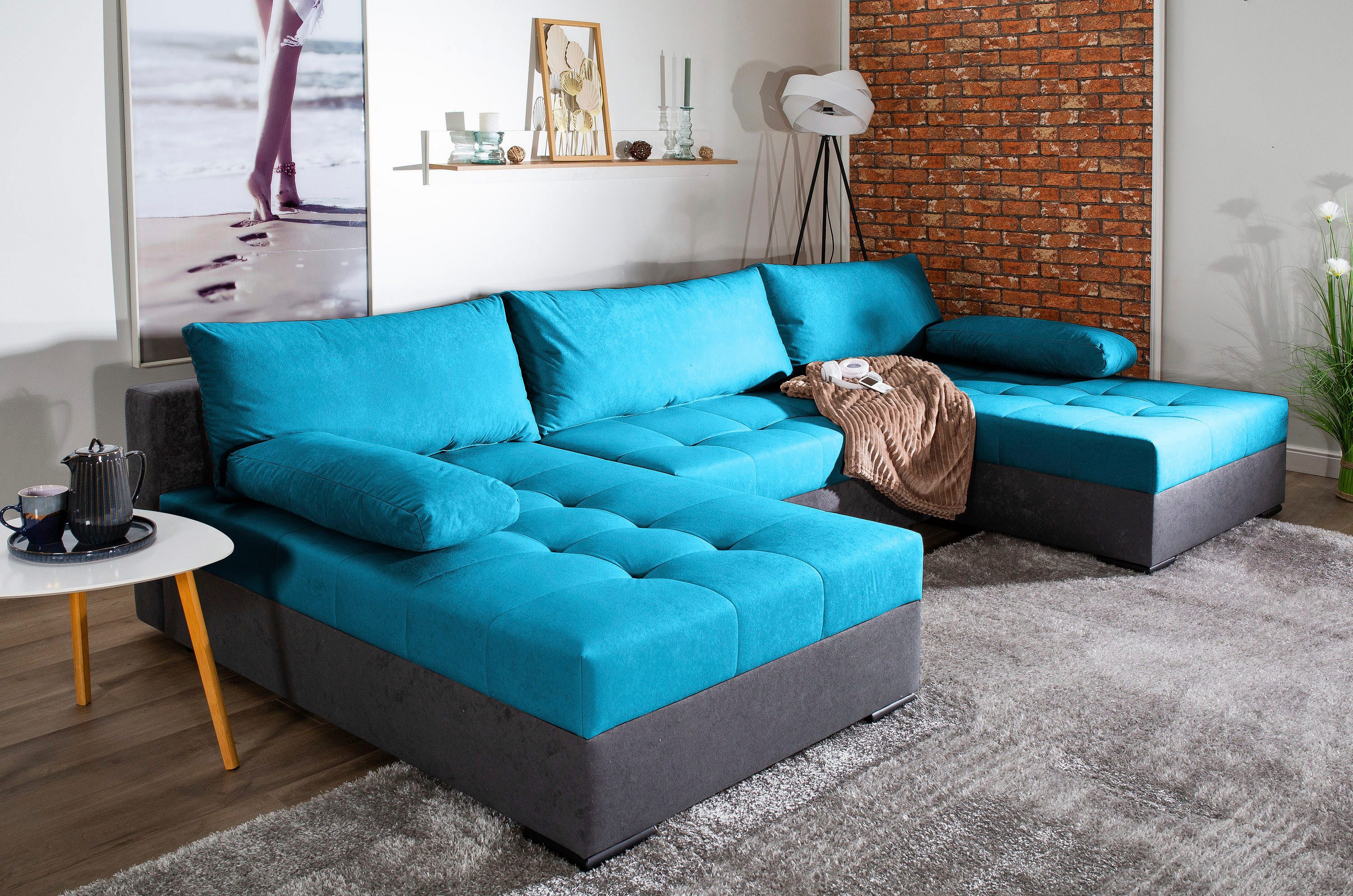 COLLECTION AB Wohnlandschaft "Josy", inkl. Bettfunktion, Bettkasten, mit 3 günstig online kaufen