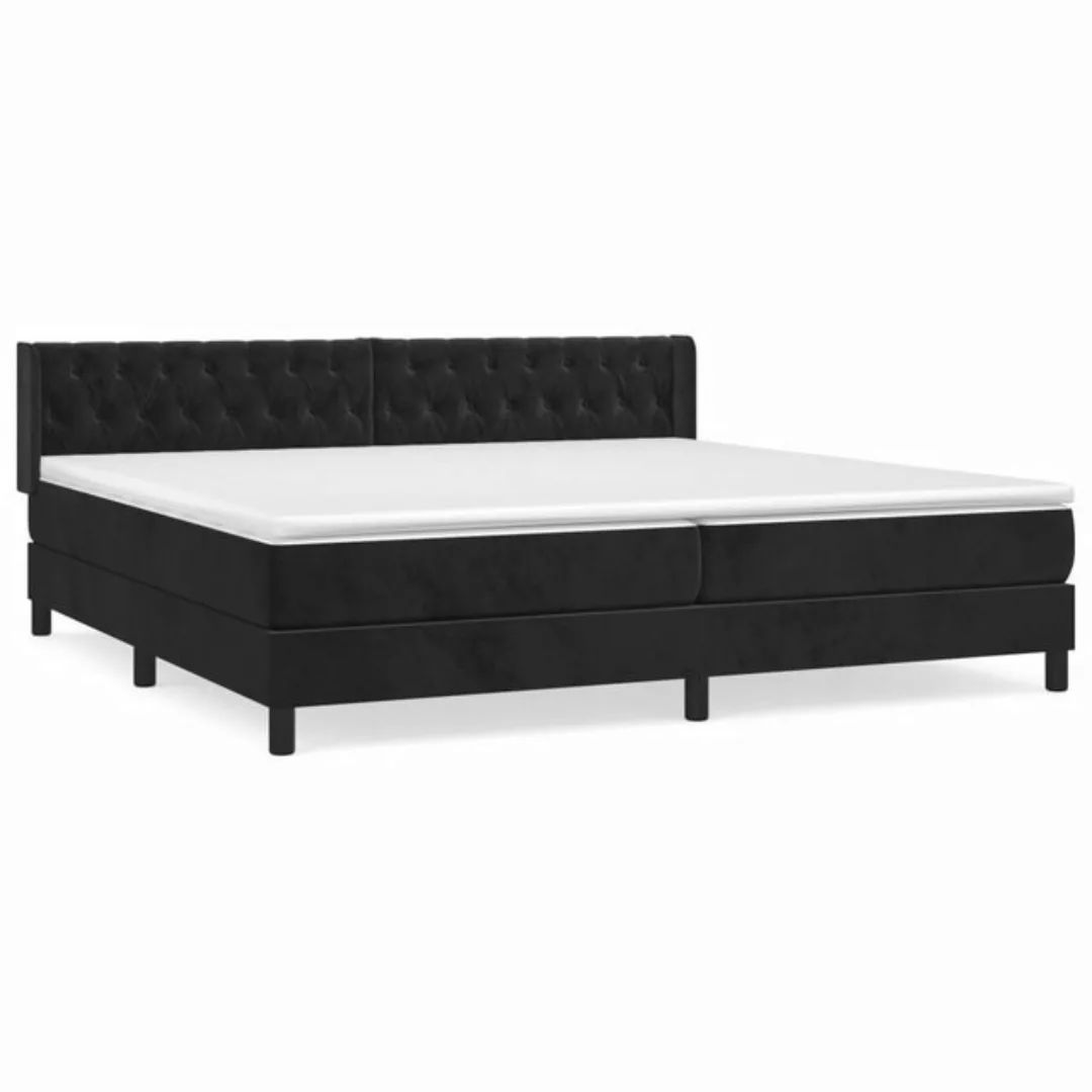 furnicato Bett Boxspringbett mit Matratze Schwarz 200x200 cm Samt günstig online kaufen