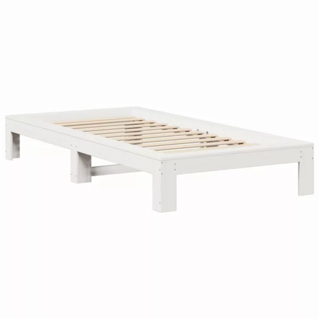 vidaXL Bett, Massivholzbett ohne Matratze Weiß 75x190 cm Kiefernholz günstig online kaufen