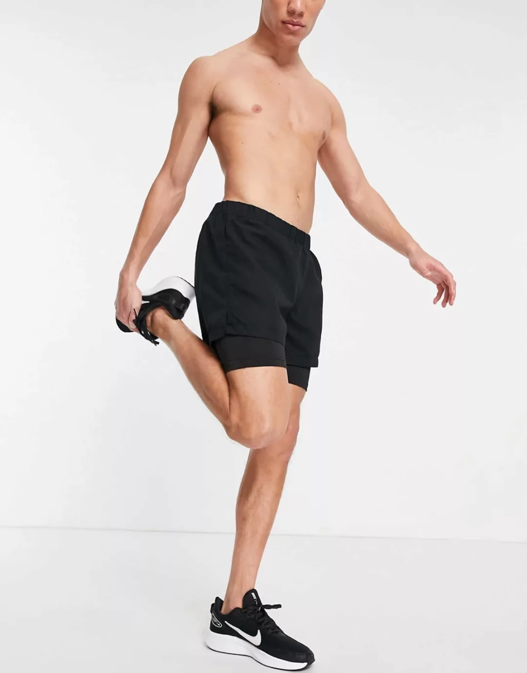 Bolongaro Trevor – Sport Delano – 2-in-1-Shorts aus Nylon-Schwarz günstig online kaufen