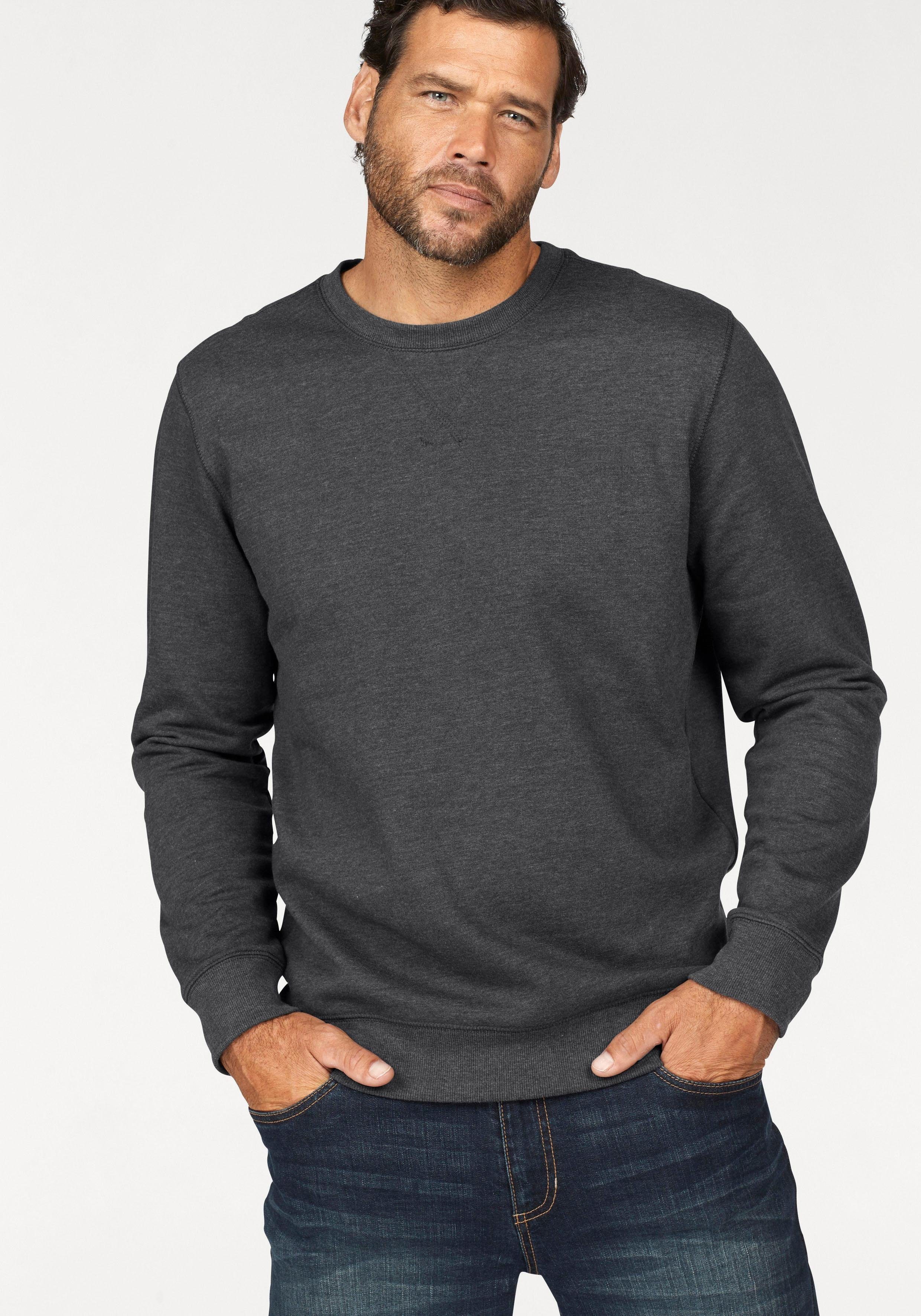 Man's World Sweatshirt Langarm, Basic-Stil, unifarben, günstig online kaufen